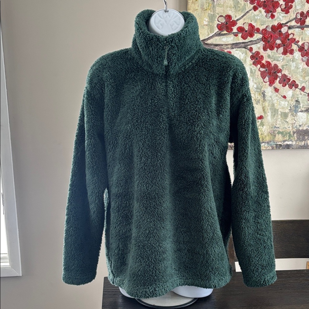 Eddie Bauer plush fleece quarter zip pullover jacket